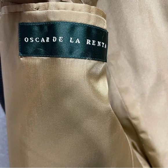 Oscar De Le Renta Notch Lapel Tweed Check Woolen Blazer - Picture 4 of 8